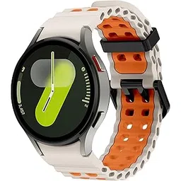 VEMIGON Rugged Silicone Band for Samsung Galaxy Watch 7 6 5 4 FE 40mm 44mm/ Watch 6 Classic 47mm 43mm/ 4 Classic 46mm 42mm/ 5 Pro 45mm, Two-tone No Gap Ocean Sport Straps for Samsung Watch-picture-25