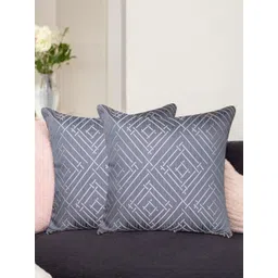Vendola Grey & White Set of 2 Square Cushion Covers-picture-23