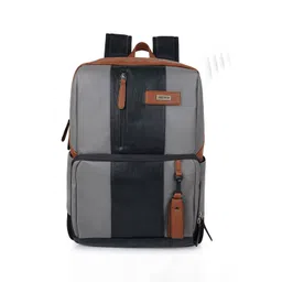 Veneer Unisex Colourblocked Contrast Detail 16 Inch Laptop Backpack-picture-35