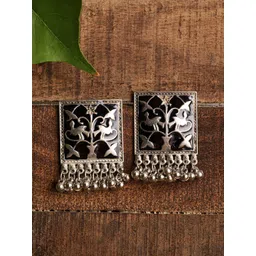 VENI Black Contemporary Studs Earrings-picture-23