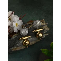 VENI Silver-Plated Floral Shaped Drop Earrings-picture-36