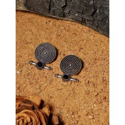 VENI Silver-Plated Oxidised Classic Studs Earrings-picture-11