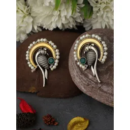 VENI Silver-Plated Oxidised Studs Earrings-picture-33