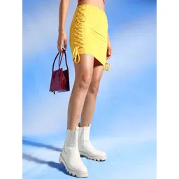 Veni Vidi Vici Lace up Slim Fit Pencil Mini Skirt-image-4