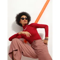 Veni Vidi Vici Mock Neck Fitted Top-picture-30