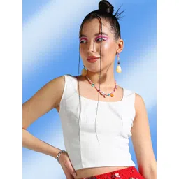 Veni Vidi Vici Square Neck Crop Tank Top image 1