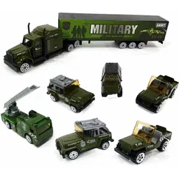 venimall Mini Die Cast Metal 7 Pcs Military Vehicle Trucks Toys Play Set for Kids-picture-15