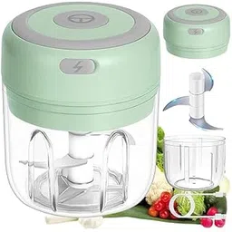 Venja Electric Garlic Masher, Mini Portable USB Recharing 250ml Vegetable Cutter Safety for Hoom Kitchen Vegetables and Meat [ Multicolor ] image 1