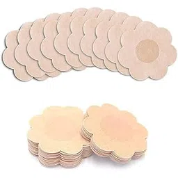 vensi shop zone Women Girls Non Woven Fabric Disposable Self Adhesive Ultra Thin Nipple Cover/Bra Pad Patches Peel and Stick Bra Petals (20 pcs Flower Nipple Cover)-picture-46