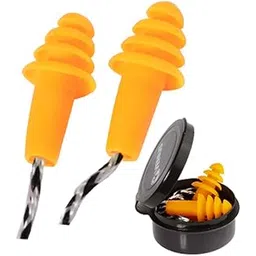 VENUS N-303, ISI approved Washable/Reusable Sound Reducing Earplugs,(Pack of 10), NRR 27 db Ear Protection, Use for Yoga, Airplane, City travel, Meditation, Industry, Orange Color-picture-48