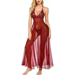 veostory Lace Babydoll Nightwear for Women II Elegant Lingerie with Adjustable Straps-picture-25
