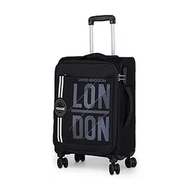 verage V Lite - Moscow 20"/59 cms Black Carry-On Softside Trolley Bag, Expandable Suitcase Travelling Luggage with Anti-Theft Zippers for Men and Women-picture-26