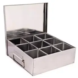 Verai Stainless Steel 16X16X6 inch 9 Khana Masala Peti-picture-34