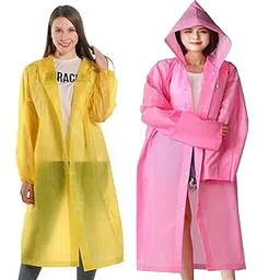 verbier Waterproof Rain Coat With Hoodie Rainwear Suit/Rain Jacket With Long Sleeves For Men and Women Water Resistant Raincoat For Rainy Season Pack Of 1 Multicolor-picture-10