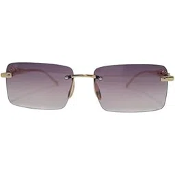 verlin Rimless Unique Sculpted Panther Design on Both Arms Rectangle Sunglasses | 100% UV Protected | Sunglasses for Unisex-picture-55