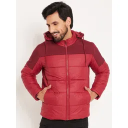 VERO AMORE Men Colourblocked Quilted Hooded Jacket-picture-30