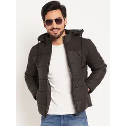 VERO AMORE Men Colourblocked Quilted Hooded Jacket-picture-31