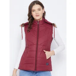 VERO AMORE Women Maroon Insulator Parka Jacket-picture-21