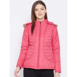 VERO AMORE Women Pink Striped Insulator Outdoor Parka Jacket-picture-38