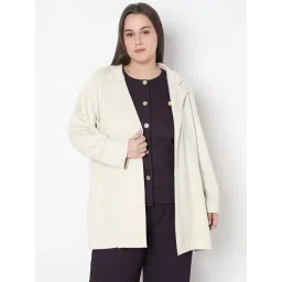 Vero Moda Curve Beige Solid Full Sleeves Jacket-picture-28