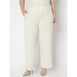 Vero Moda Curve Beige Textured Trousers-picture-27