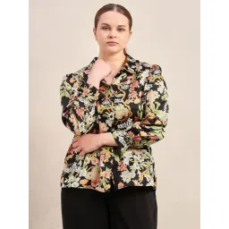 Vero Moda Curve Black Kira Floral Printed Regular Fit Shirt-picture-32