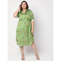 Vero Moda Curve Green Printed Shirt Dress-picture-44