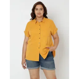 Vero Moda Curve Mustard Shirt-picture-35