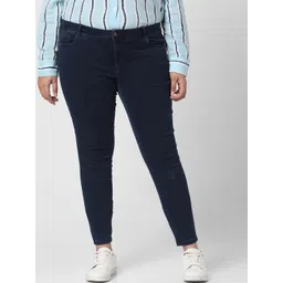 VERO MODA CURVE Women Blue Low Distress Stretchable Jeans-picture-33