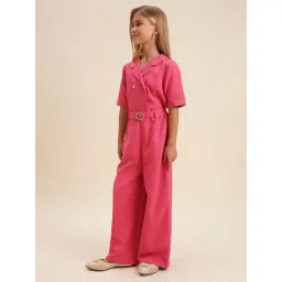 VERO MODA GIRL Coral Rose Polyester Solid Jumpsuit-picture-20