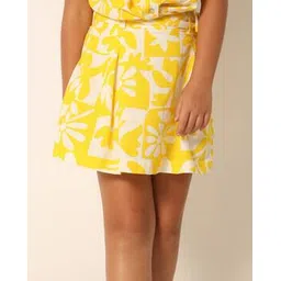 vero moda girl Girls Printed Regular Fit Shorts with Fabric-Belt-picture-13