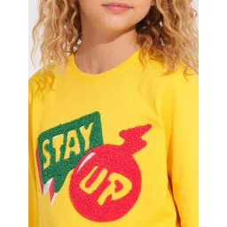 VERO MODA GIRL Kids Daffodil Cotton Graphic Sweatshirt image 4
