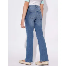 VERO MODA GIRL Kids Medium Blue Denim Solid Jeans image 2