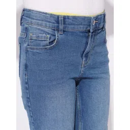 VERO MODA GIRL Kids Medium Blue Denim Solid Jeans image 4