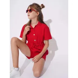 VERO MODA GIRL Kids Salsa Cotton Solid Playsuit-picture-21