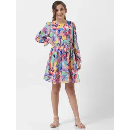 VERO MODA GIRL Multicolor Printed Full Sleeves Dress-picture-25