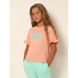 VERO MODA GIRL Peach Applique T-Shirt-picture-40