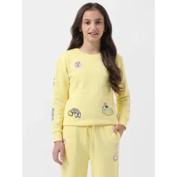 VERO MODA GIRL Yellow Applique Full Sleeves Sweatshirt-picture-41