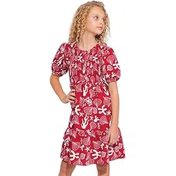 VERO MODA Girl's Rayon Blend Above The Knee Dress-picture-13