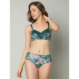 Vero Moda Intimates Green Printed Full Coverage Push-Up Bra-picture-16