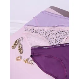 Vero Moda Intimates Multicolor Cotton Floral Print Hipster (Pack Of 3)-picture-10