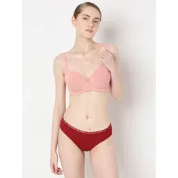 Vero Moda Intimates Pink Solid Shoulder Strap T-Shirt Bra-picture-12