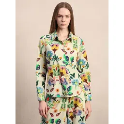 Vero Moda Beige Cotton Regular Fit Floral Print Shirt-picture-33