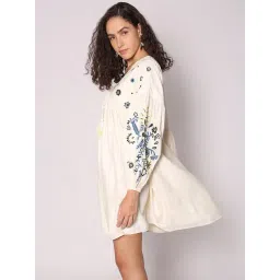 Vero Moda Beige Embroidered Fit & Flare Dress-picture-33