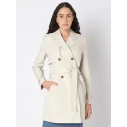 Vero Moda Beige Polyester Relaxed Fit Coat-picture-16