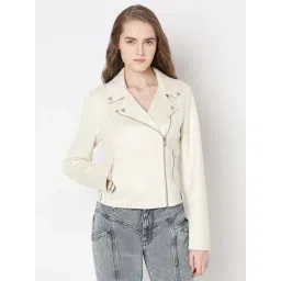 Vero Moda Beige Regular Fit Biker Jacket-picture-18