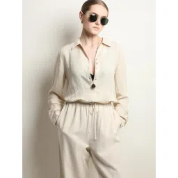 Vero Moda Beige Regular Fit Shirt image 1