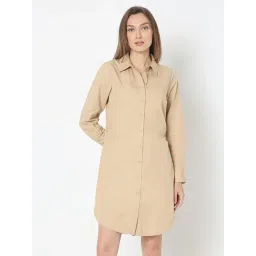 Vero Moda Beige Regular Fit Shirt Dress-picture-10