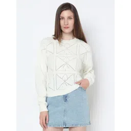 Vero Moda Beige Self Design Full Sleeves Sweater-picture-37