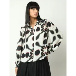 Vero Moda Black & White Viscose Printed Shirt-picture-17